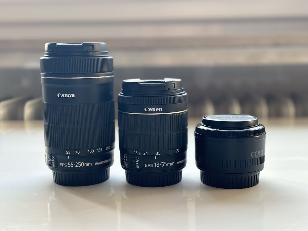 Canon 70d + 4 обєктива EFS 55-200/ EFS 18-55 /EF 50 1:1.8/ EF 50 1:1.4