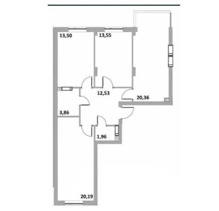 Продається 3-кімнатна квартира 86 м² у зданому будинку