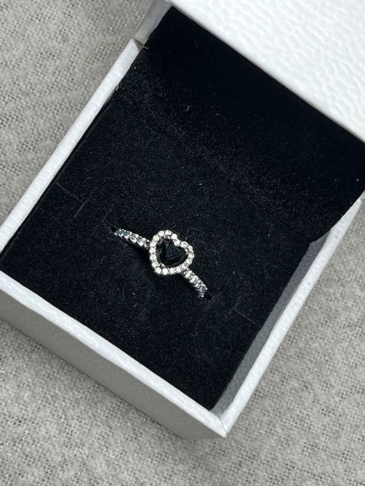 ЗНИЖКА Кільце Pandora стиль | Чорне серце |  Кольцо пандора