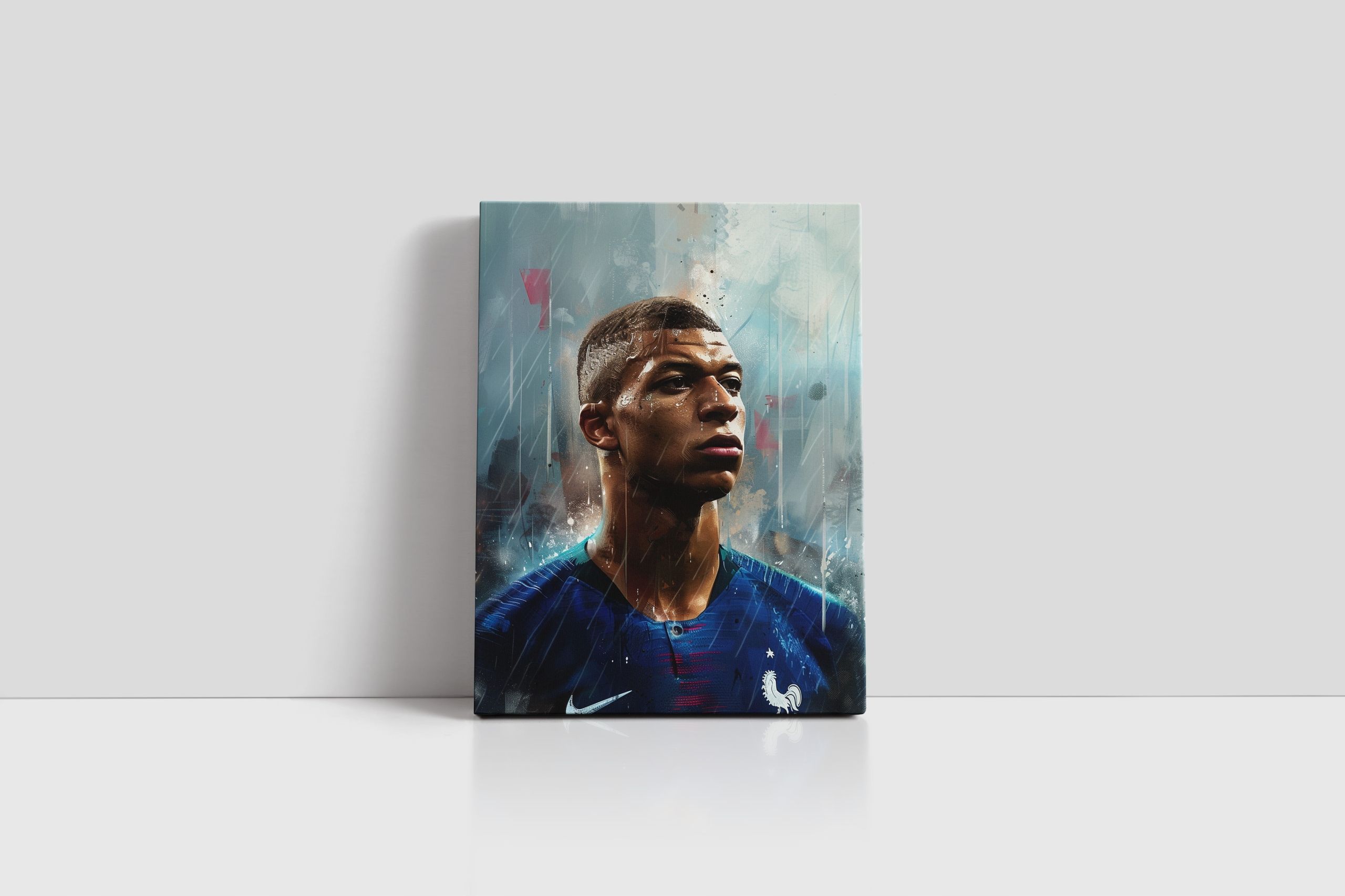 Nowoczesny Portret Kylian Mbappé na Płótnie 75x100 cm do Wnętrz