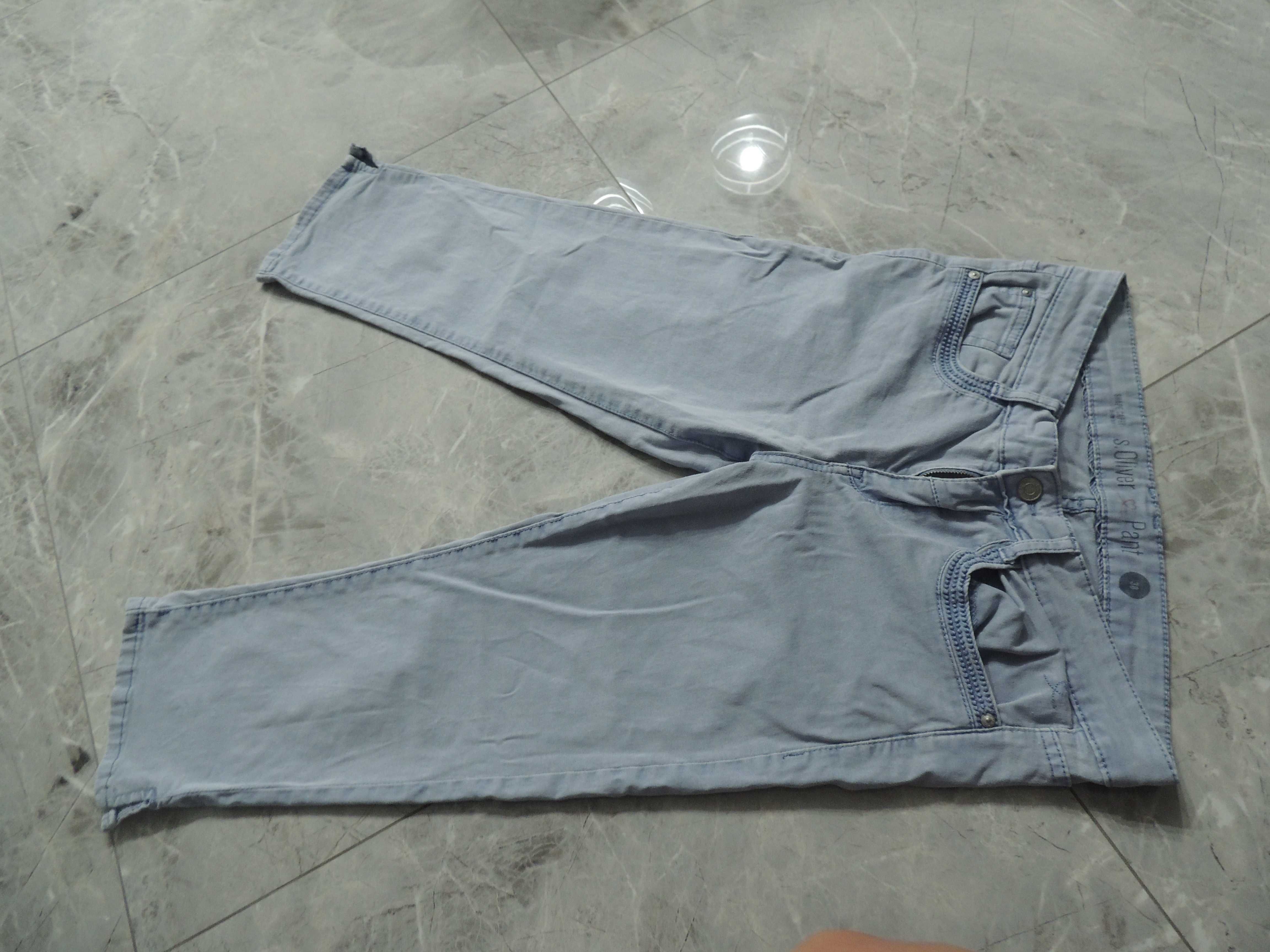 jasne niebieskie spodnie rybaczki jeansy do kostek M/L 38/40