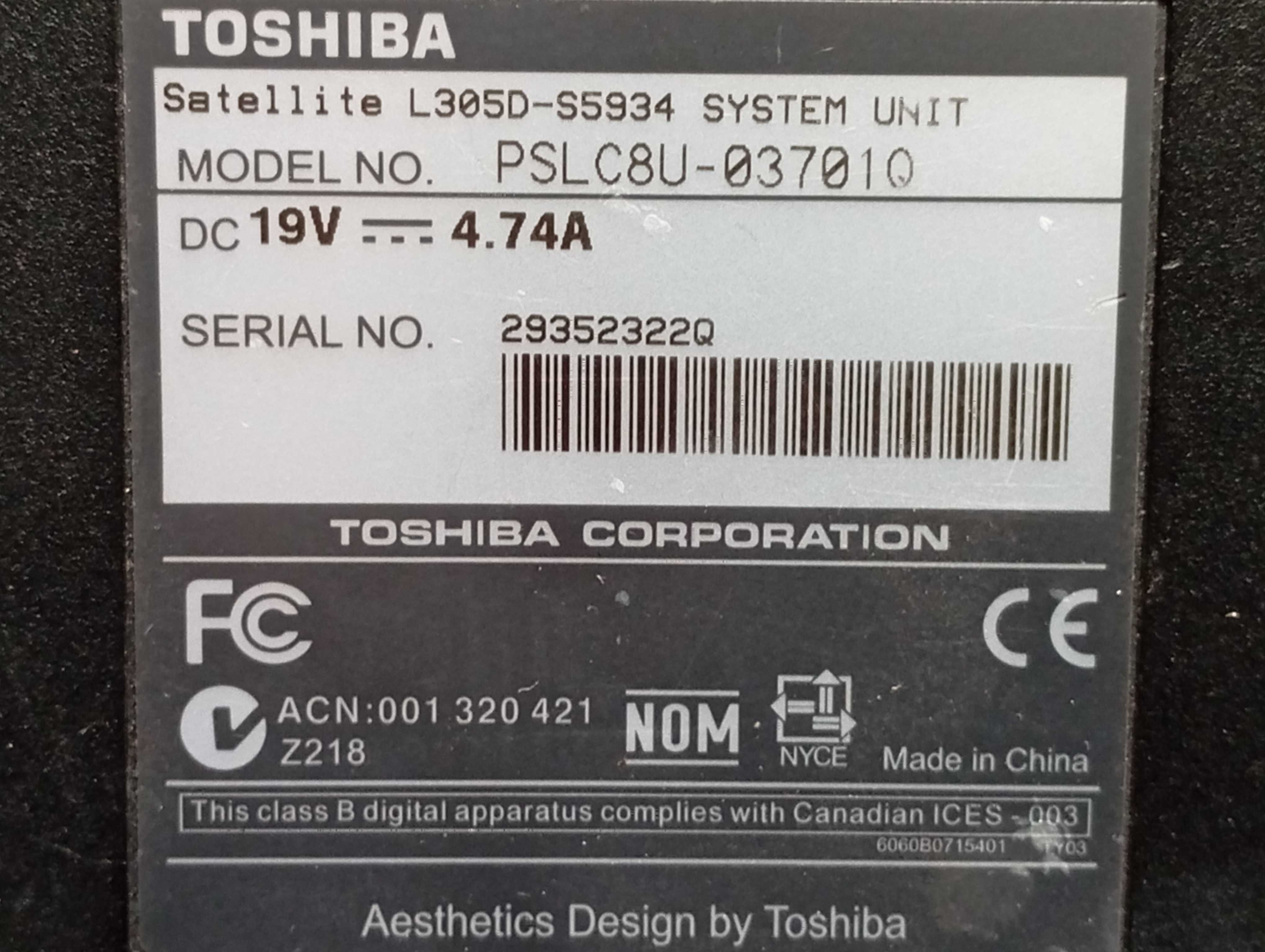 Ноутбук Toshiba Satellite L305D
