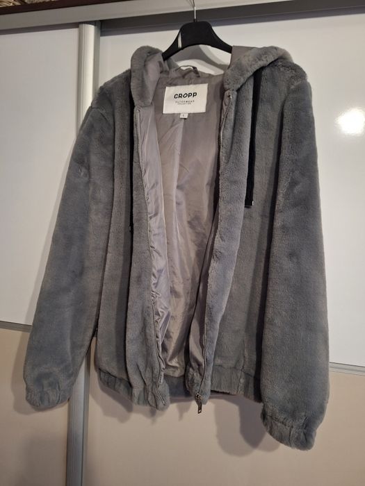 Bluza pluszowa damska miś szara beton L