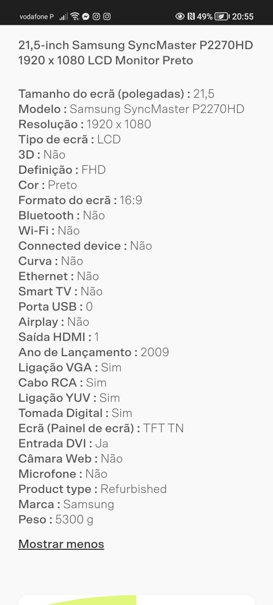 Tv Samsung (LER DESCRIÇÃO)