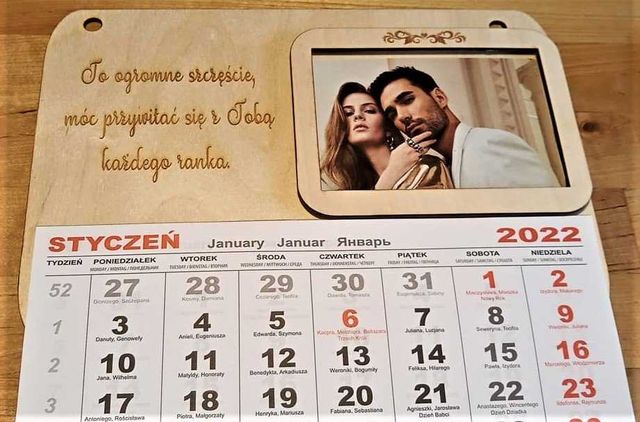 Kalendarz na Walentynki z ramką na zdjęcie