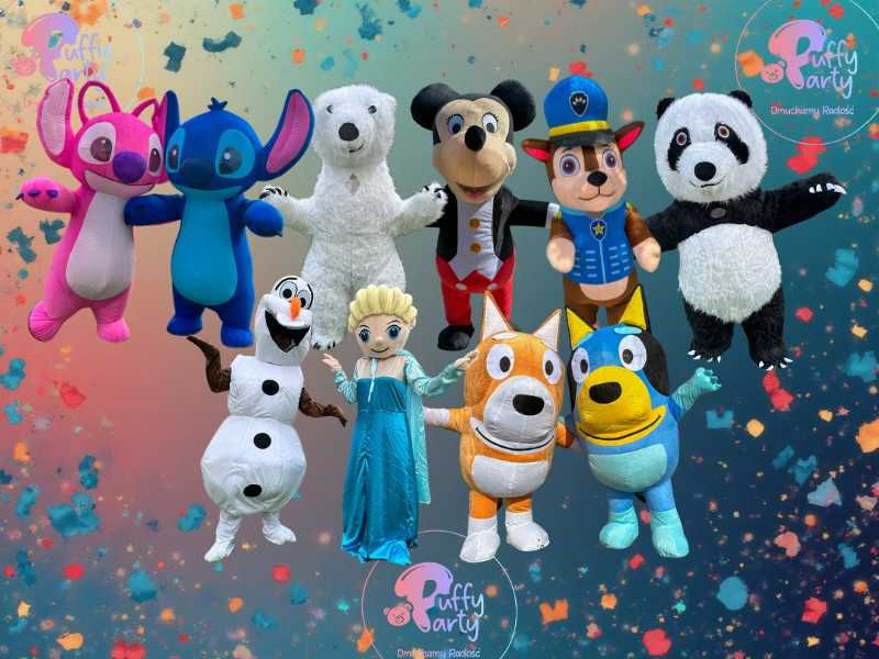 Żywa maskotka STITCH ANGEL BLUEY BINGO - urodziny piknik przedszkole