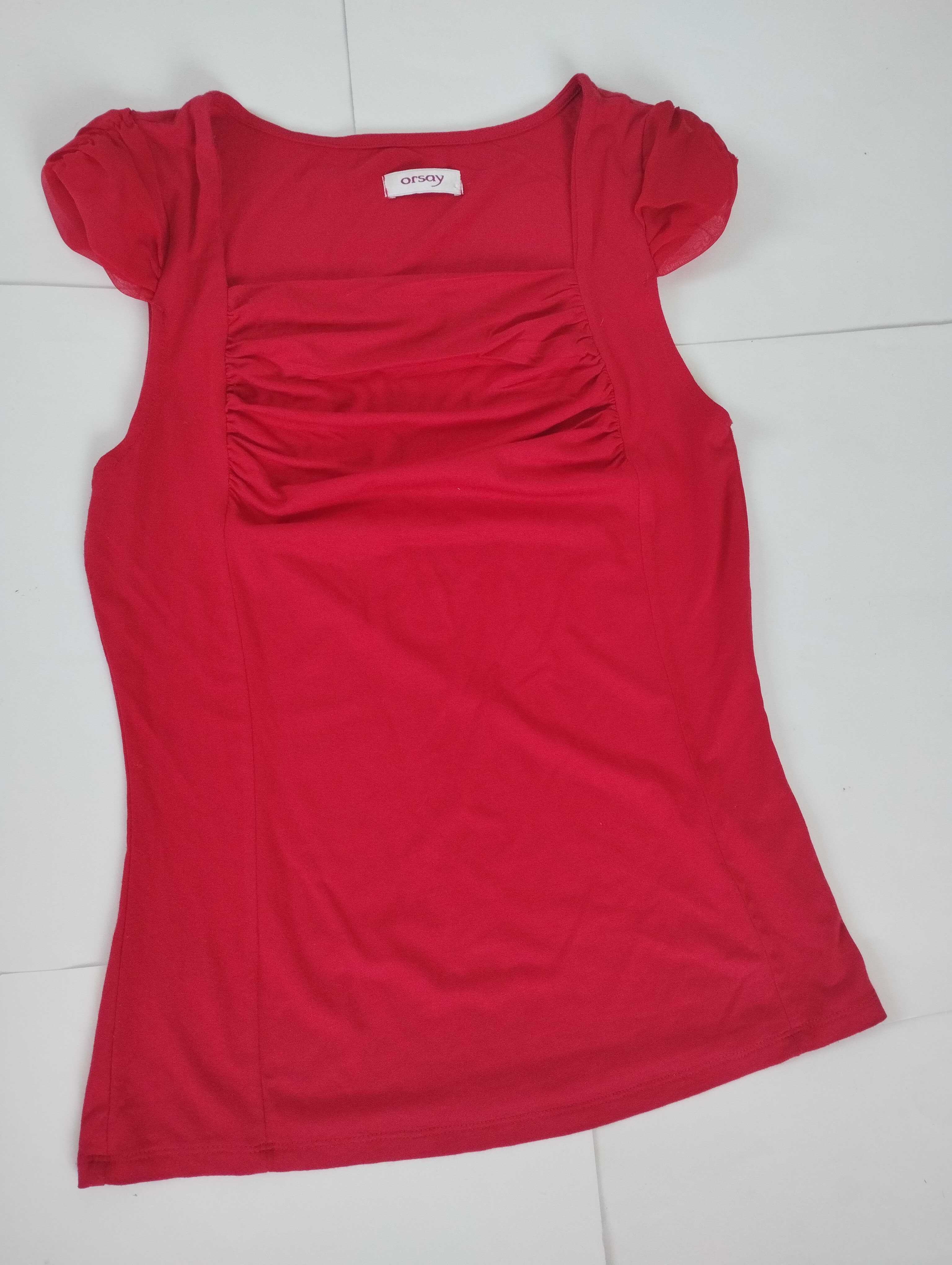 ORSAY koszulka bluzka czerwona z krotkim rekawem S