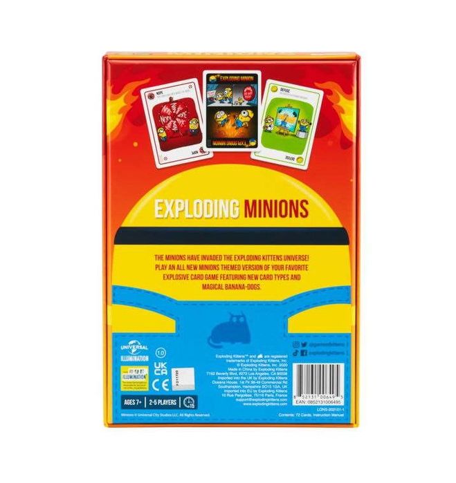 Вибухові міньйони посіпаки англійською карткова гра Exploding minions