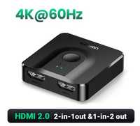 Двонаправлений HDMI 2.1 перемикач UGREEN спліттер + HDMI кабель 0,5м