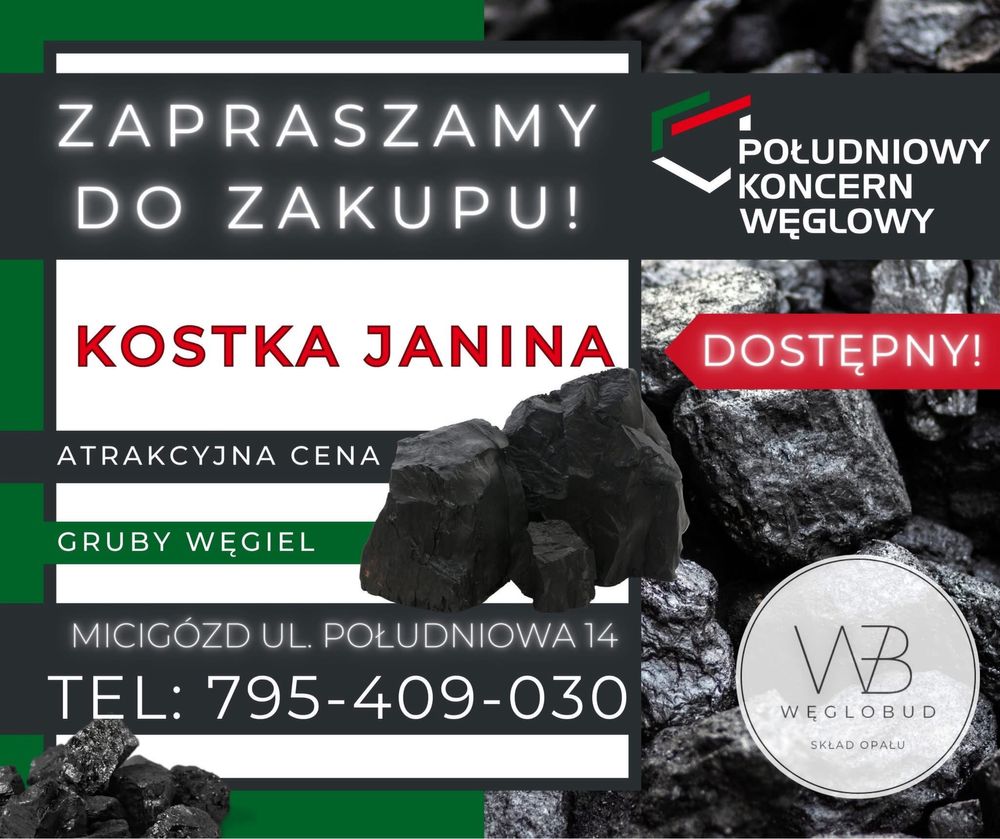 Węgiel Kostka Orzech Gruby Ekogroszek Groszek