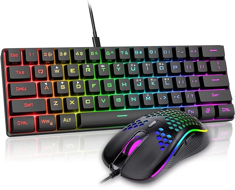 Klawiatura i mysz redthunder k61 podświetlenie rgb uķład de qwertz