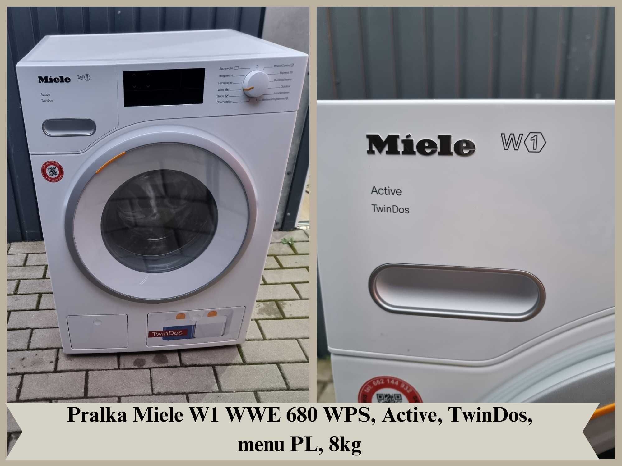 Pralka Miele W1 WWE 668 WPS, Active, TwinDos, menu PL, 8kg