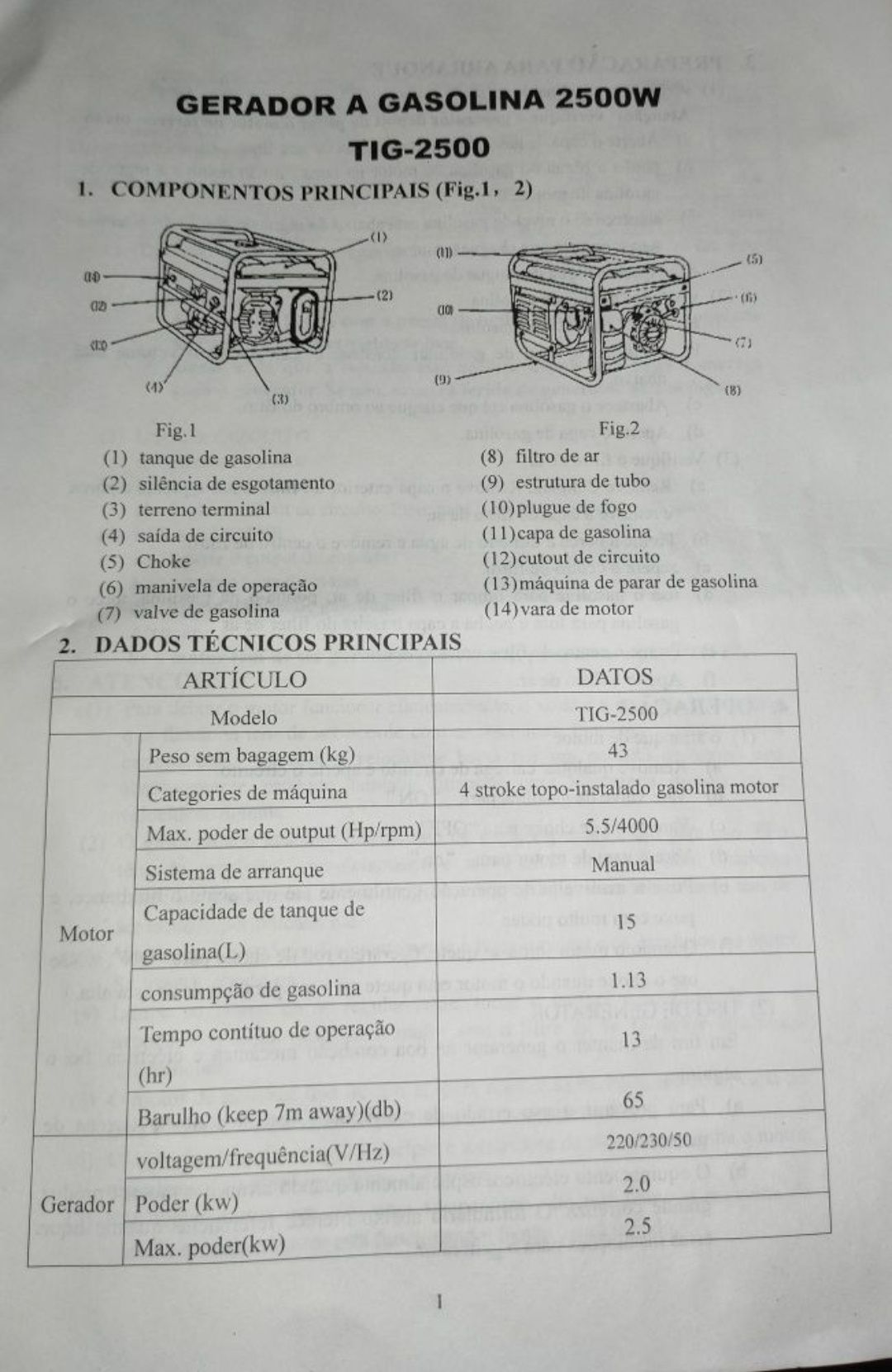 Gerador a Gasolina Tigher 2500w - Excelente Preço