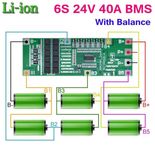 6S 40A BMS Контролер 25.2V 6S 40А з балансиром для Li-ion акумуляторів
