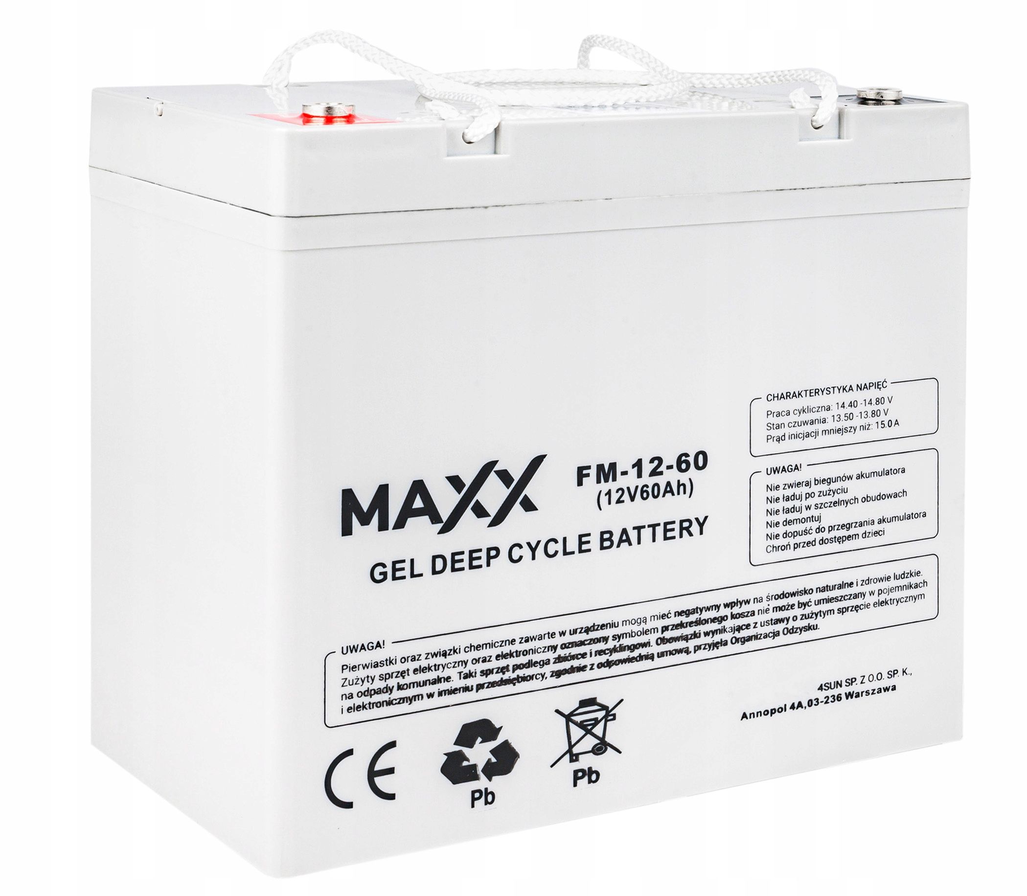 Akumulator żelowy do ups 12v 60ah deep cycle gel [AKU73]