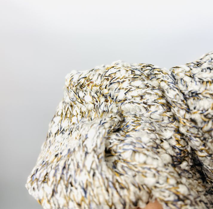 Gruby melanżowy sweter z golfem S 36 Papaya