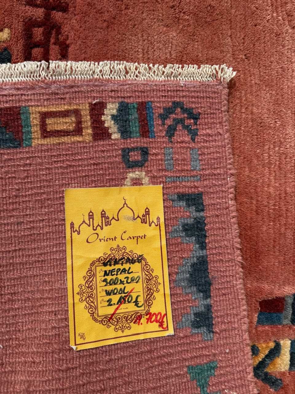 Vimtage Kaszmirowy dywan Nepal ART DECO design 300x220 galeria 9 tys