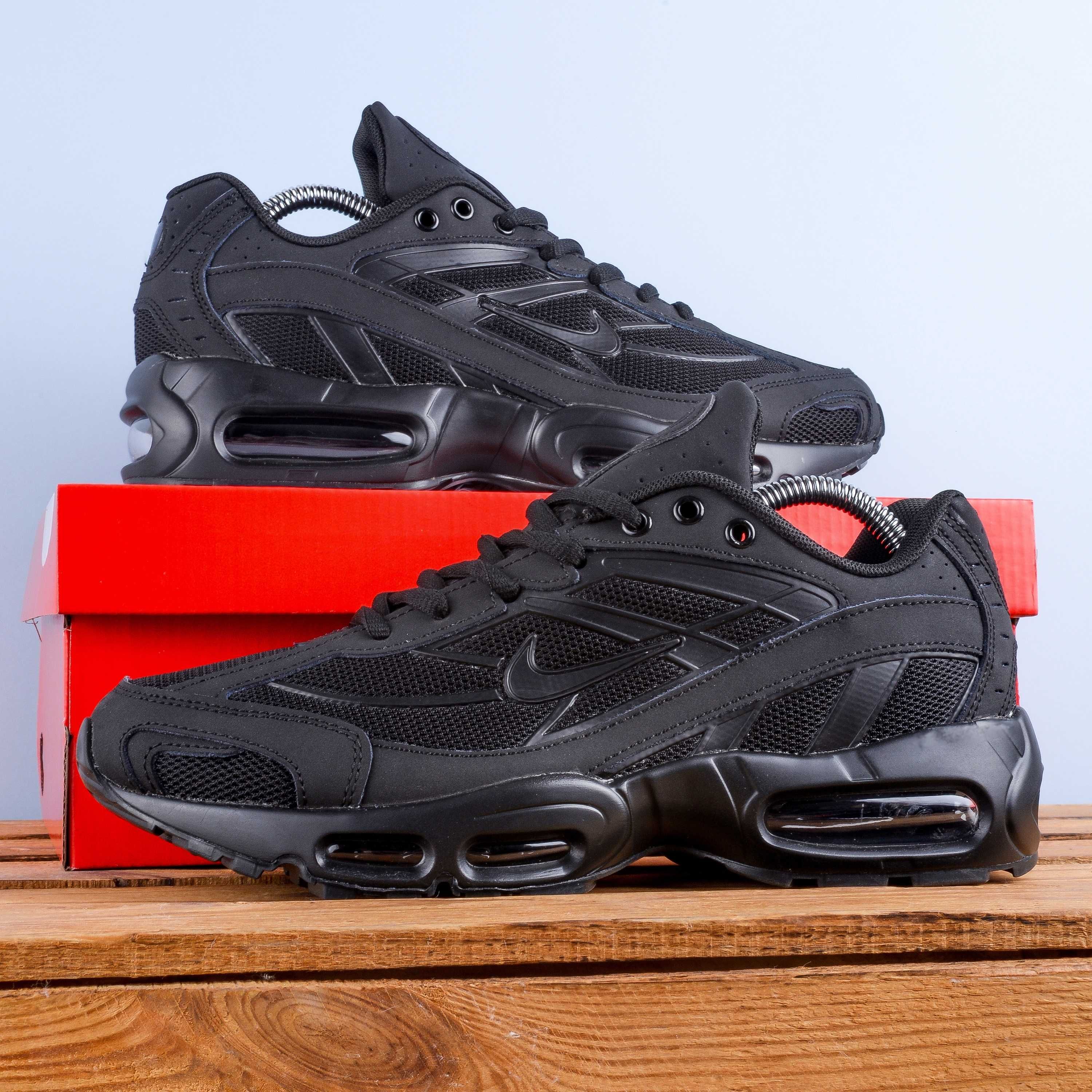(1929) Чоловічі Кросівки Nike Shox повністю чорні (41-46) найк найки