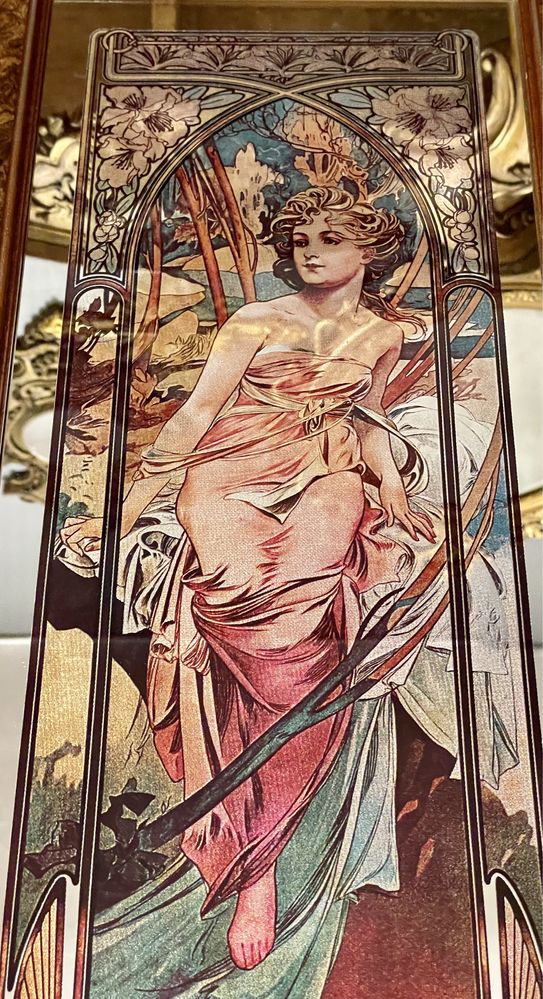 Quadro espelho "Eveil du matin" por Alphonse Mucha - 1970