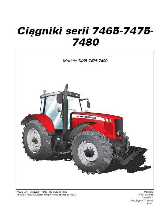 Instrukcja obsługi MASSEY FERGUSON Ciągniki serii 7465 -7475-
7480