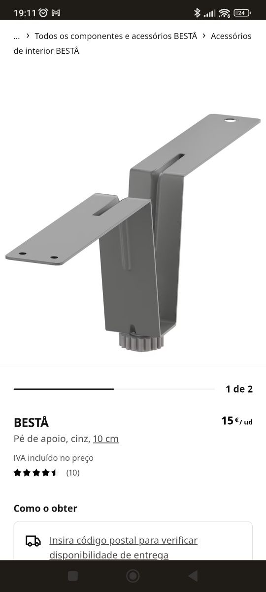 Ikea besta pe de apoio 10cm