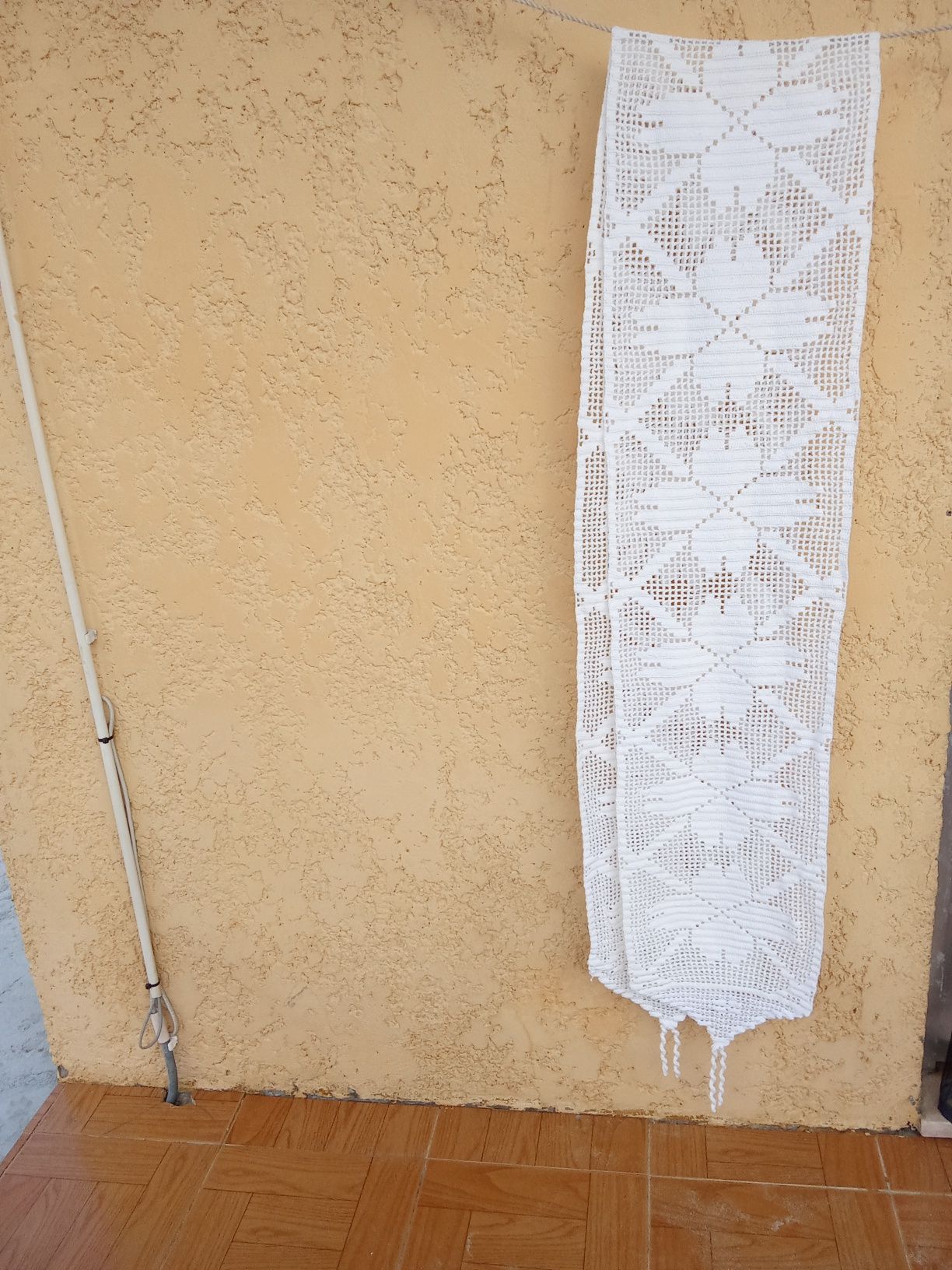 Pano de renda feito manual