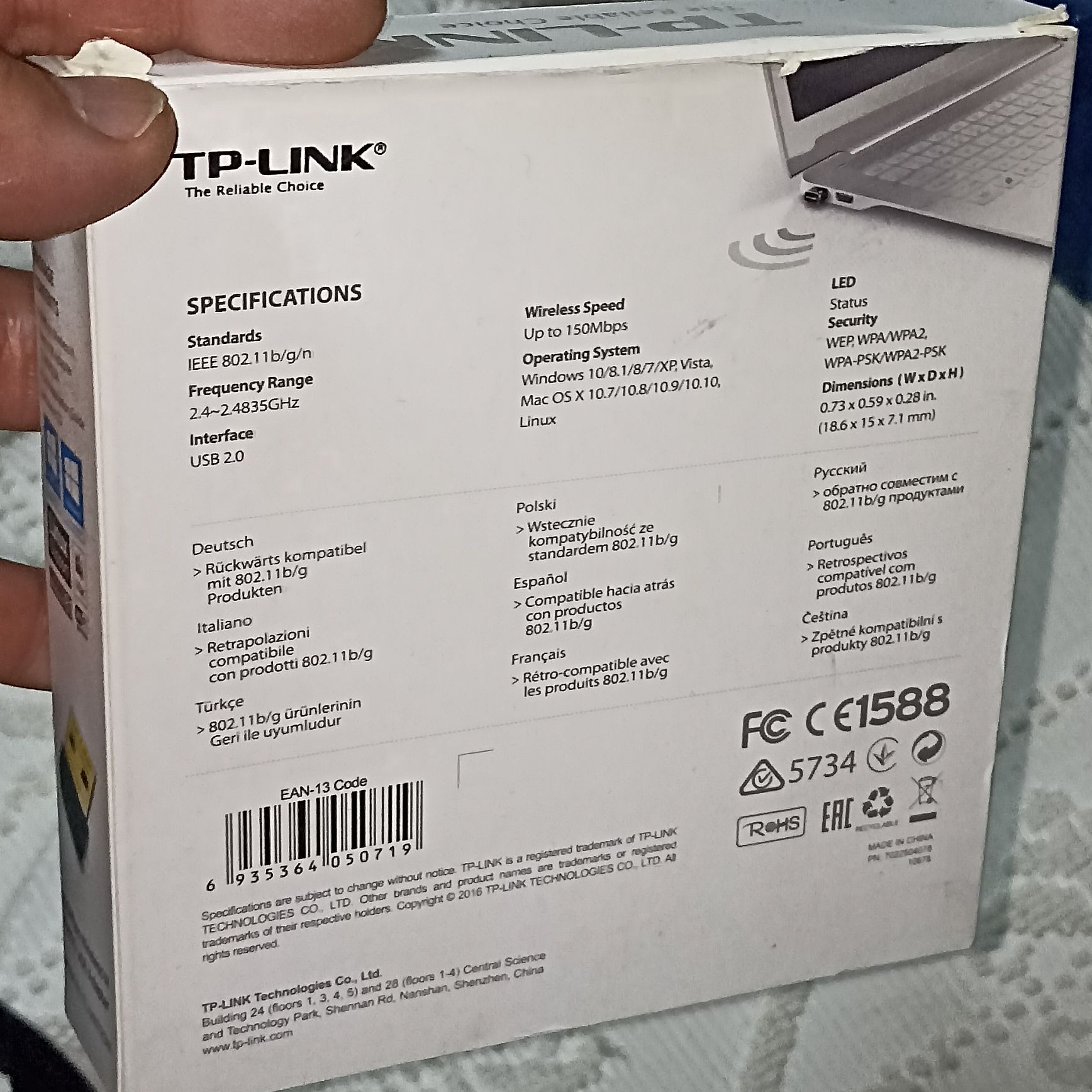 Pen wireless nano USB adapter da TP Link novo em caixa
