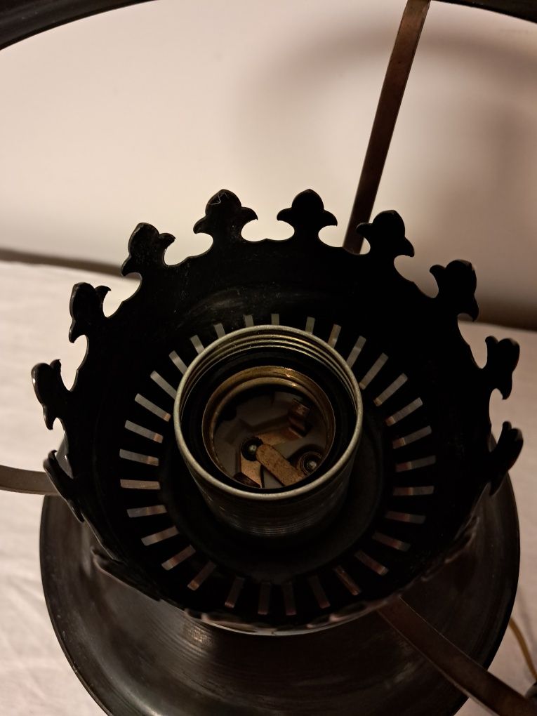 Lampka stołowa z kloszem prl vintage