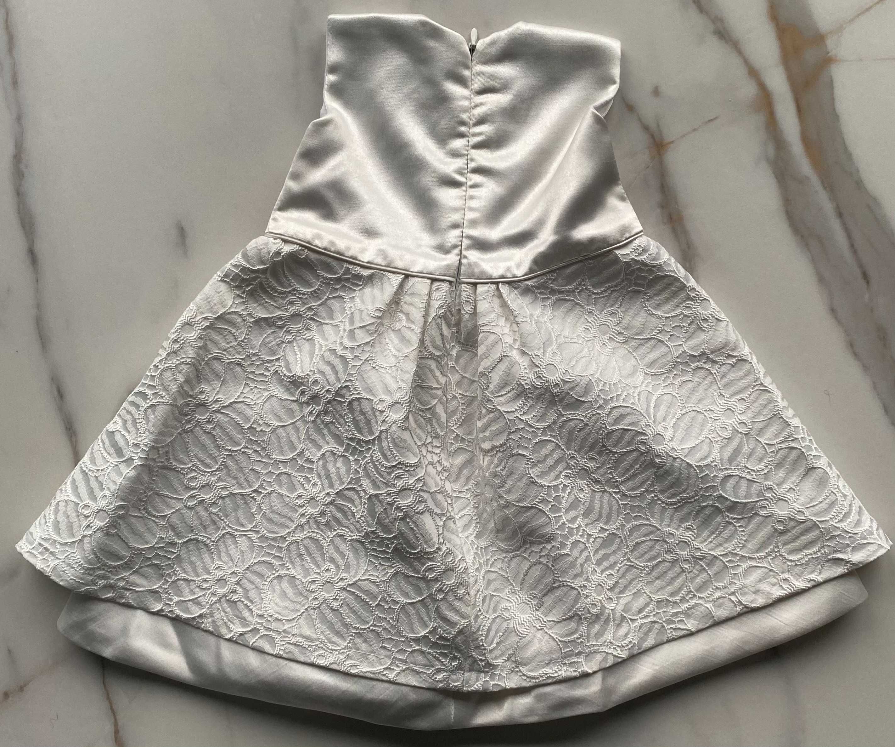 Abrakadabra super satynowa sukienka 74-80 cm. Idealna na Chrzest