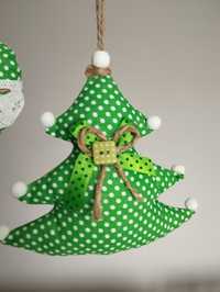 Zestaw świąteczny ozdoby świąteczne zielone kropki