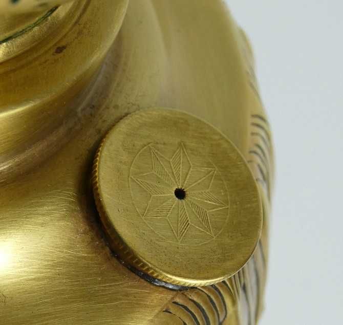 Stołowa lampa naftowa mosiądz BRENNER kominek