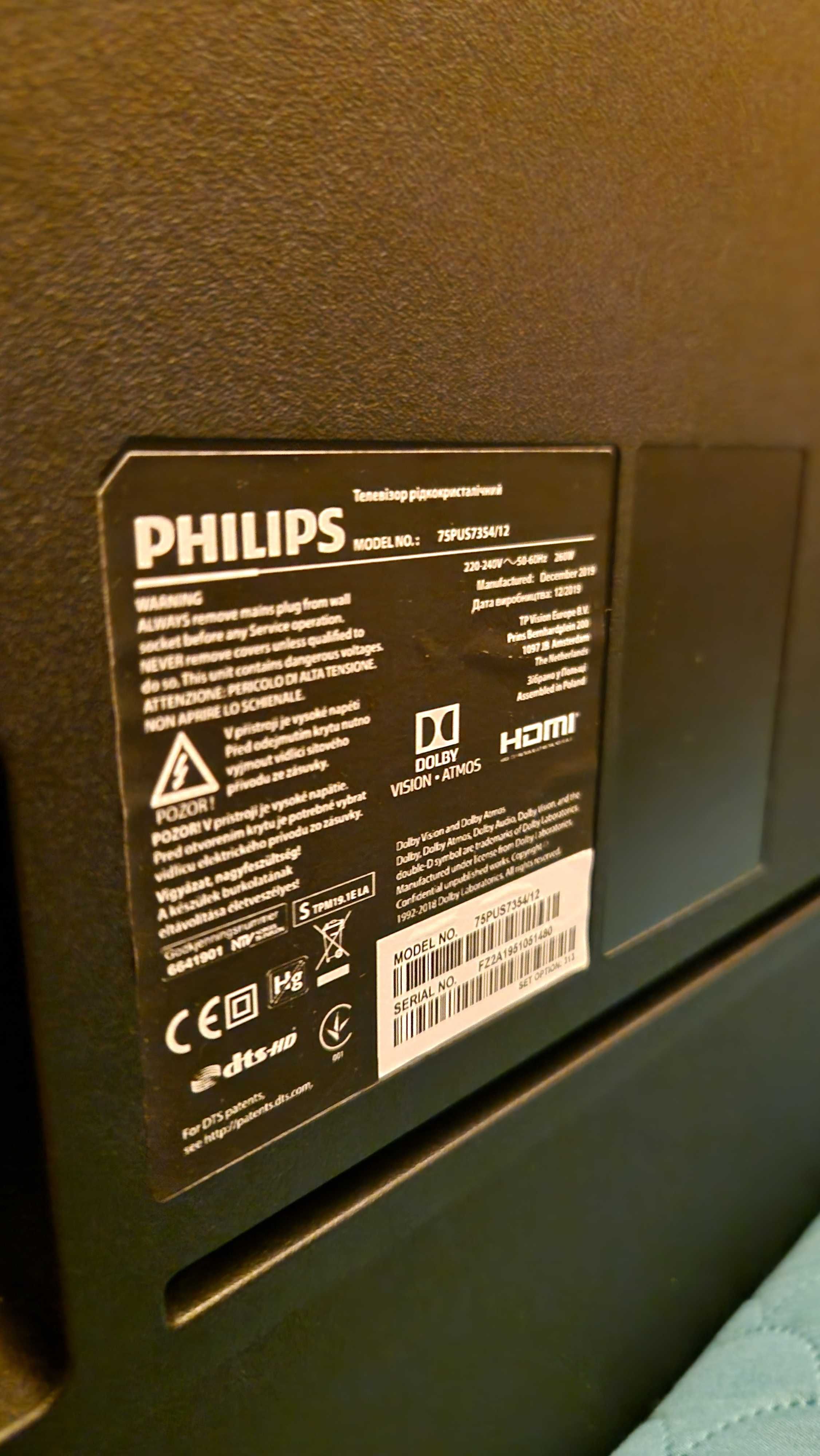 Telewizor Philips 75cali LED 4K UHD Android