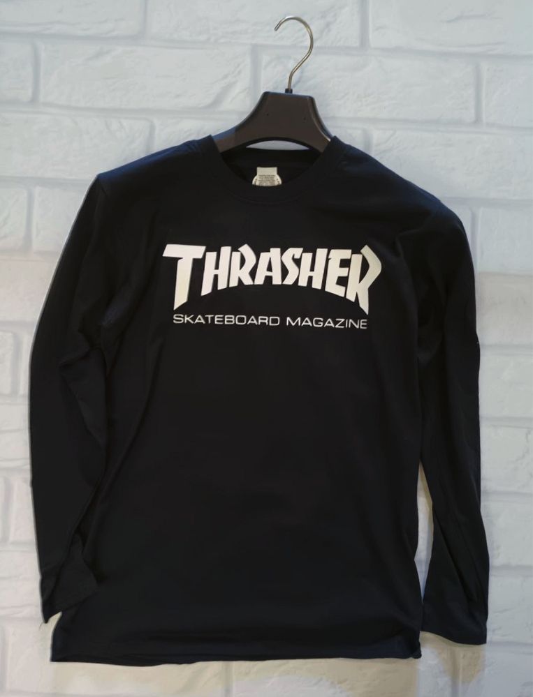 Чорний лонгслів Thrasher Logo Трешер Трэшэр