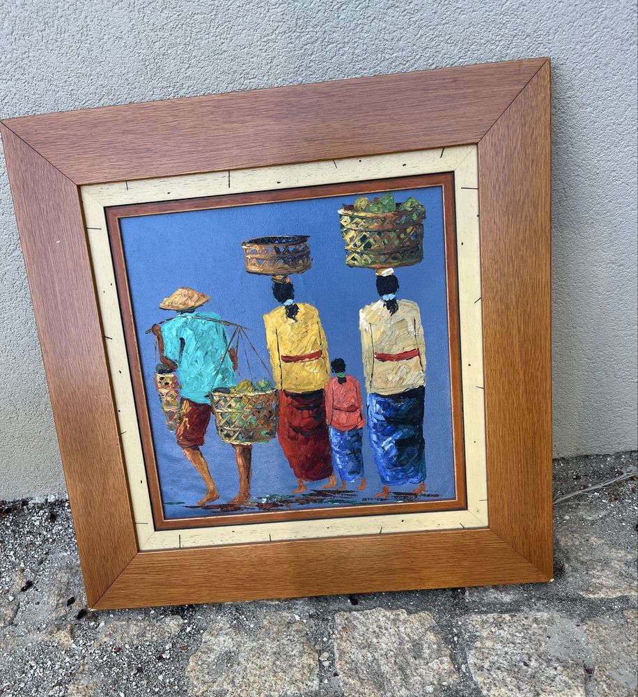 Pintura à oleo com personagens