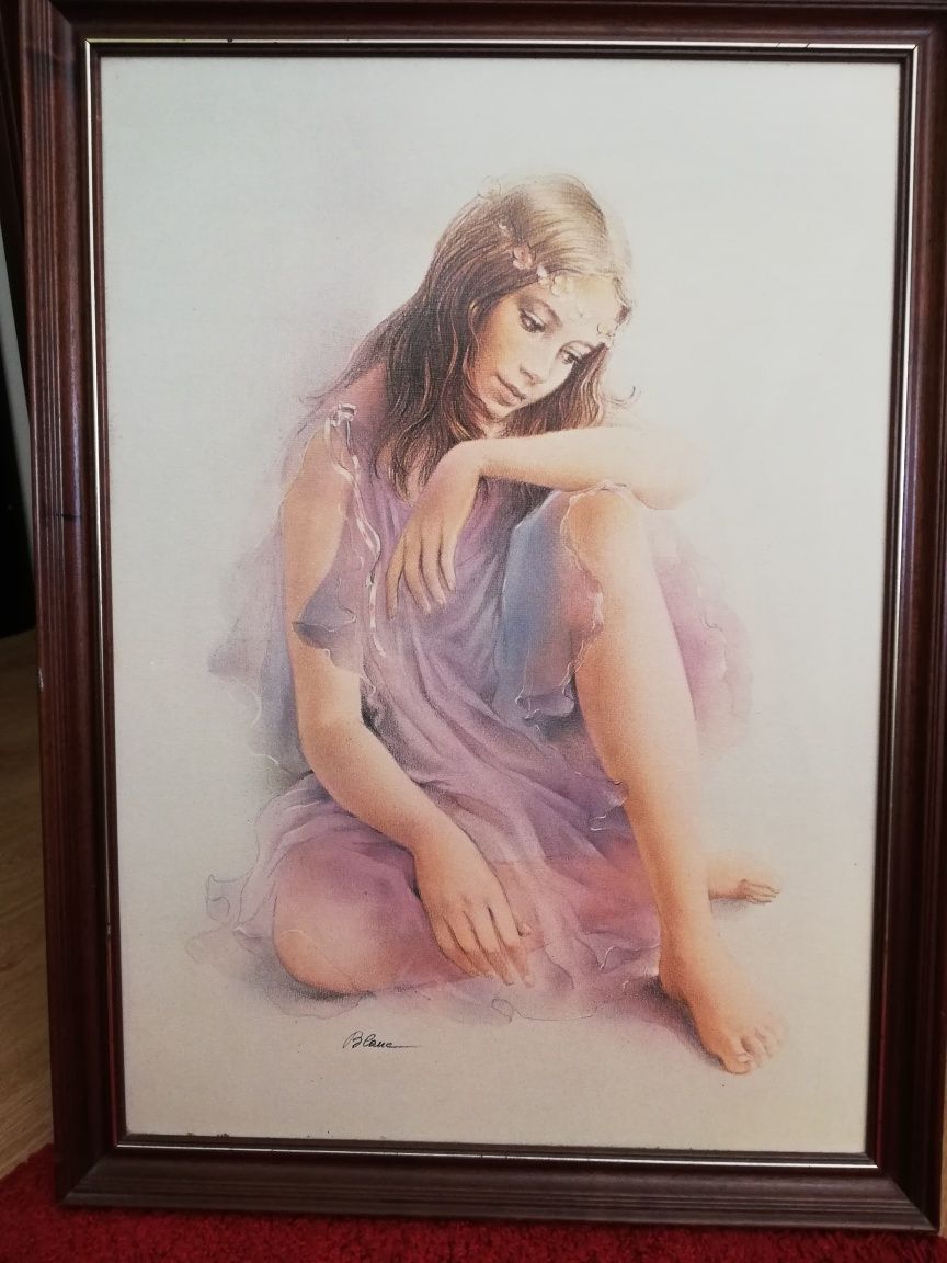 Quadro antigo menina