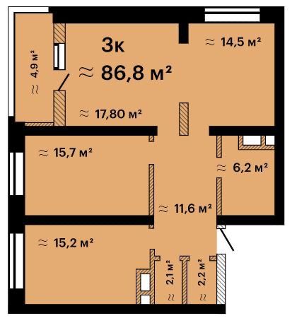 3-х Комн квартира, Альтаир-3, Таирова