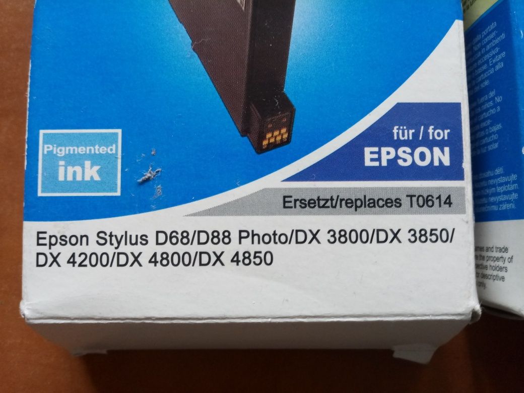 Tusz do drukarki oryginalny EPSON niebieski żółty nowy
