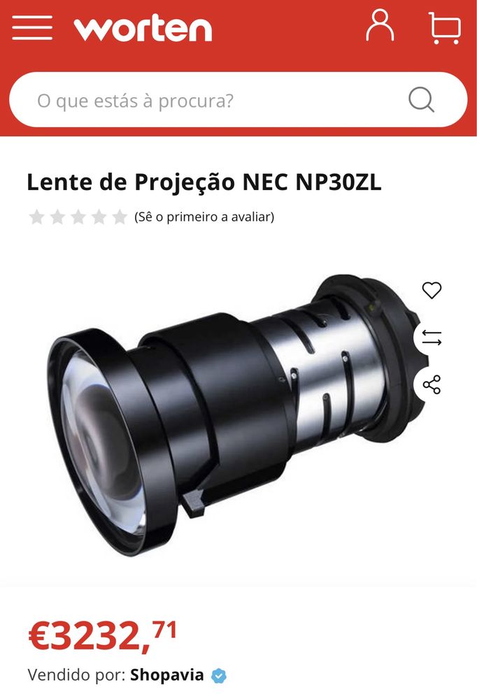 Lente de projetor Nec NP30ZL