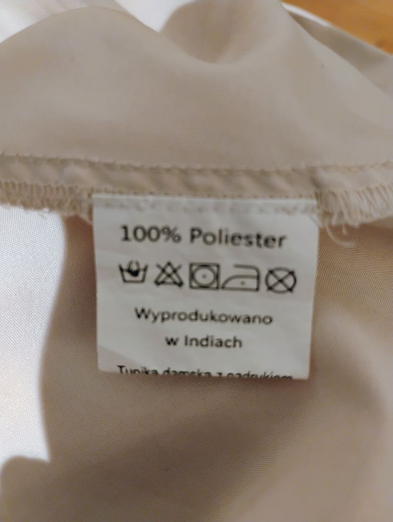 sukienka L / XL - beżowa w kwiaty