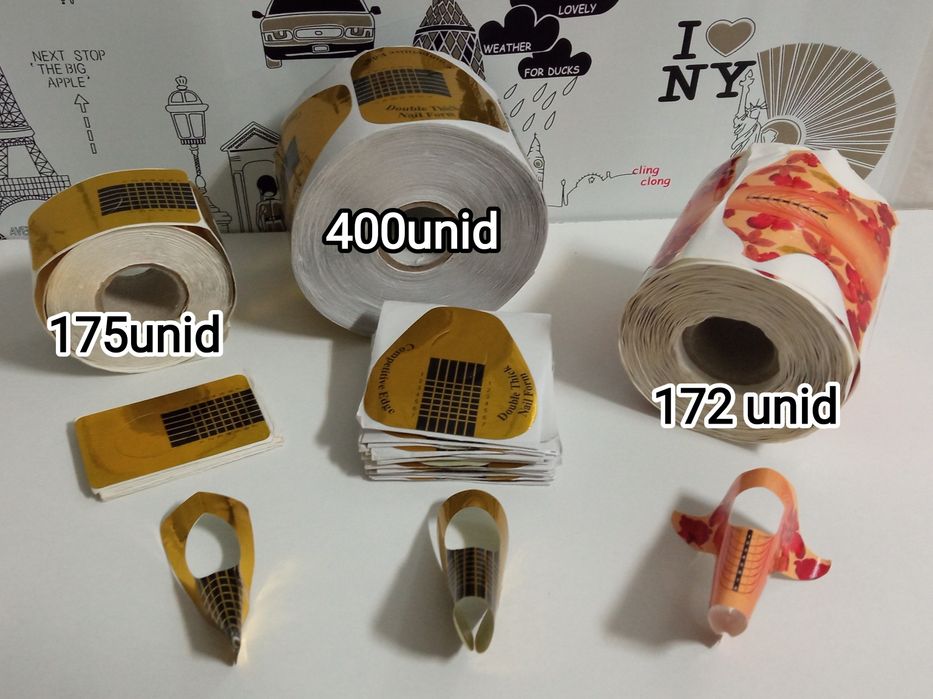 Moldes adesivos unhas gel ou acrílico 747 unid