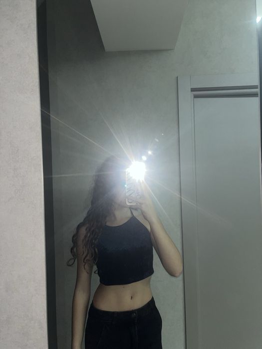 Топ велюровий синій