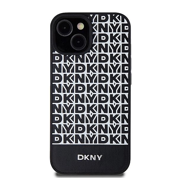 Etui DKNY Leather Printed Pattern Metal Logo MagSafe na iPhone 15 / 14