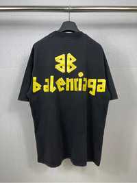 BALENCIAGA tape type брендовая футболка оверсайз винтажная мужская