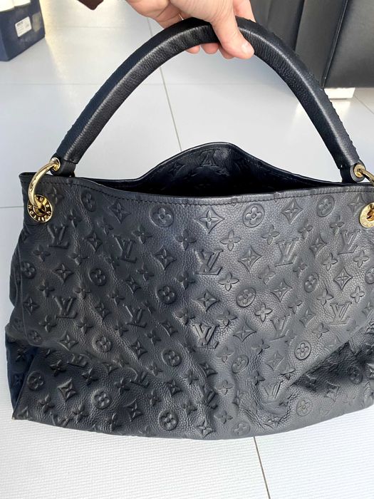 Torebka damska w stylu LV – czarna, skórzana