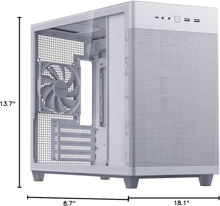 корпус пк ASUS Prime AP201 White MicroATX Tempered Glass Edition