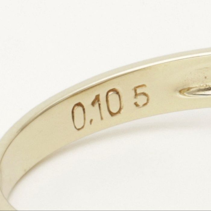 Retro pierścionek sygnet zloto 14 k (585) diamenty  0,10 ct R15