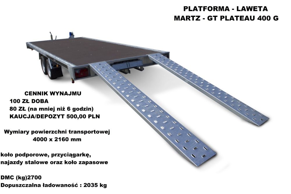 Wypożyczalnia Wynajem Przyczep Lawet Platform PROMOCJA - Przyczepy