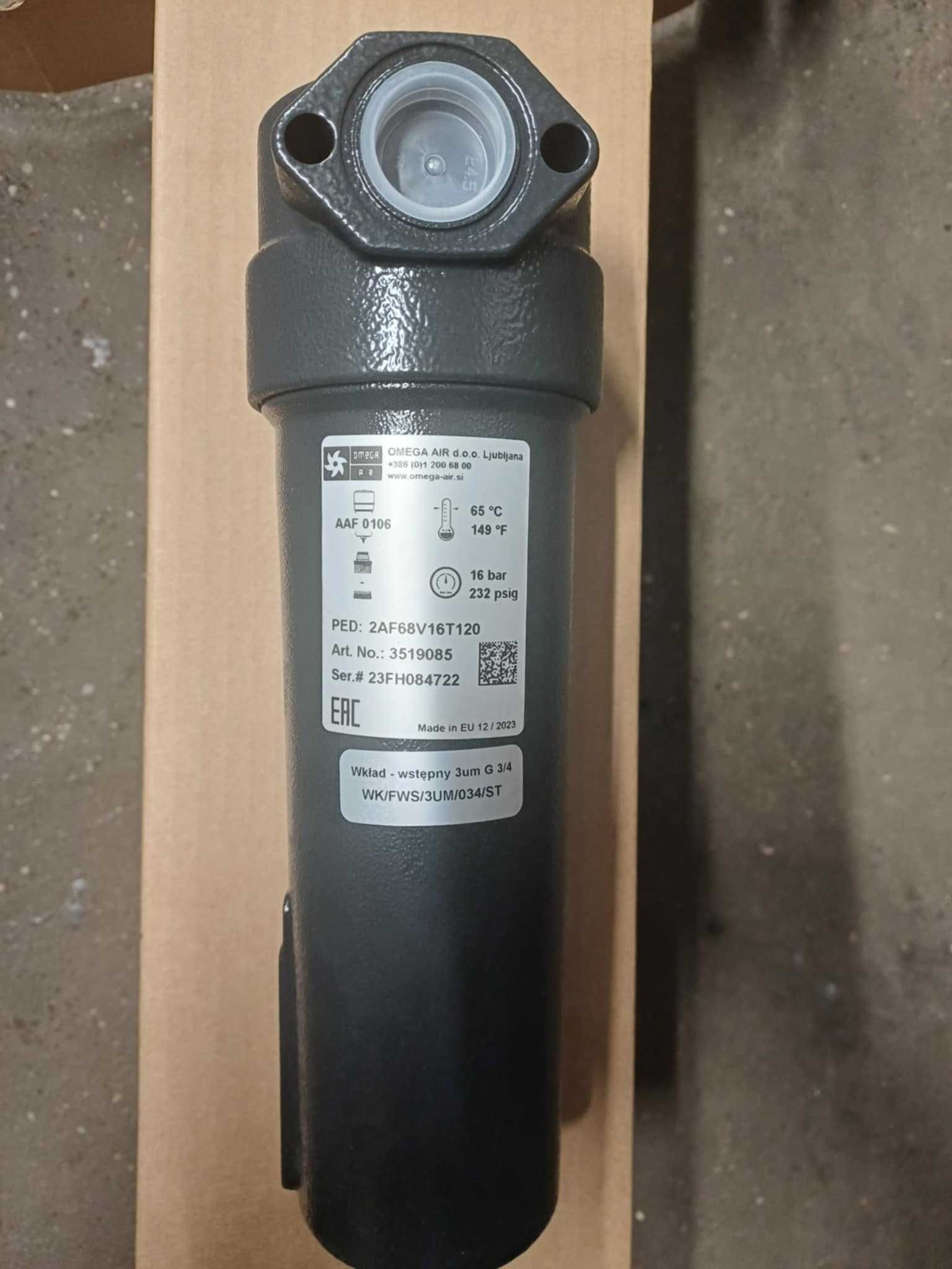 Filtr wstępny powietrza AAF 0106-P 3/4″ 2000 l/min + 14050P –3 mikrony