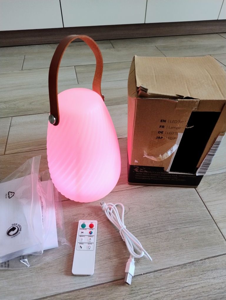 Lampa LED, RGB przenośna, ściemniana, lampa stołowa z 8 kolorami.
