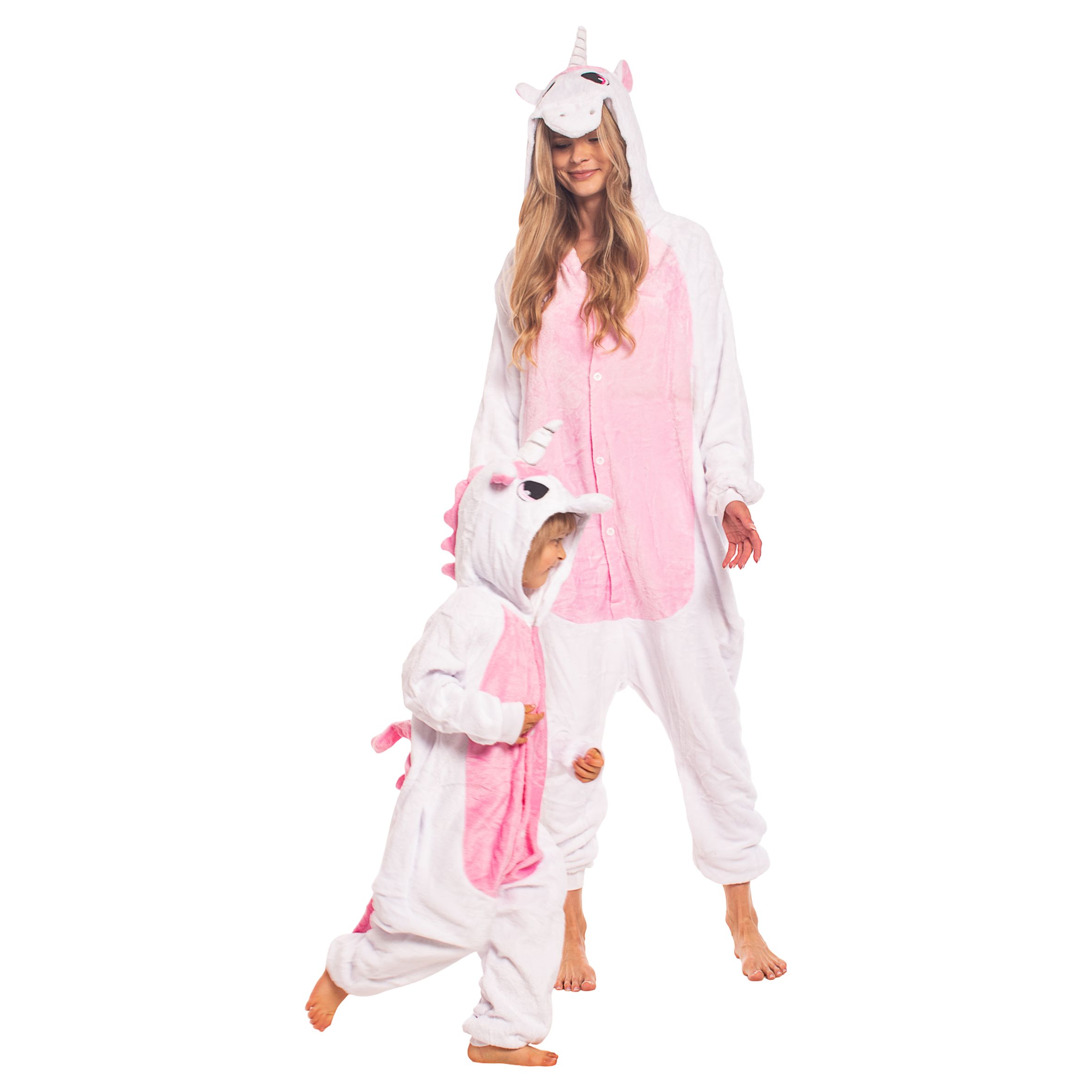 Piżama Damska Kigurumi Onesie Strój Jednorożec Jasny Róż 165-175 cm L